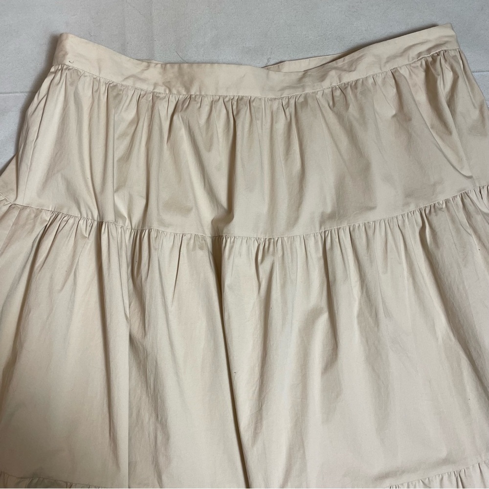 New STAUD Biscotti Tiered Sea Midi Cotton Skirt Size 24 - Picture 9 of 9